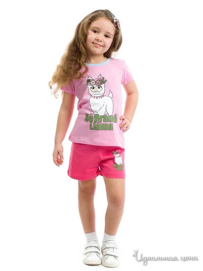 Футболка с шортами для девочки Kids style, цвет розовый