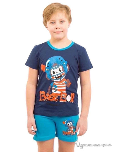 Футболка с шортами для мальчика Kids style, цвет синий