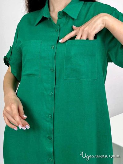 Платье рубашка  Mario Enzo,цвет зеленый