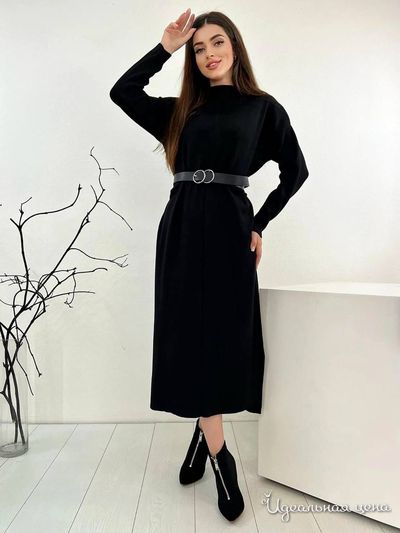 Трикотажное платье, цвет черный
