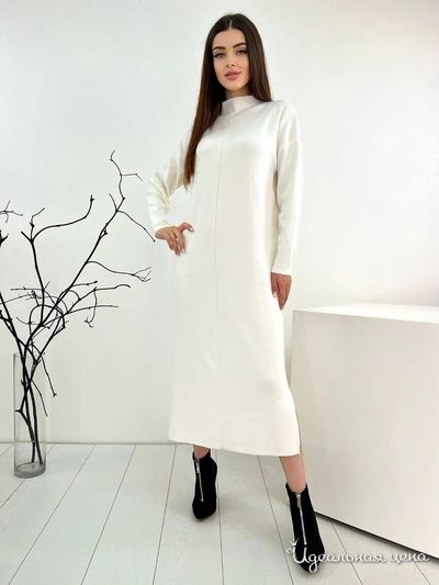 Трикотажное платье, цвет белый