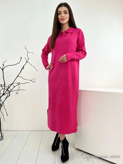 Трикотажное платье, цвет розовый