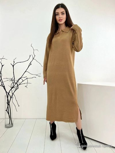 Трикотажное платье, цвет коричневый