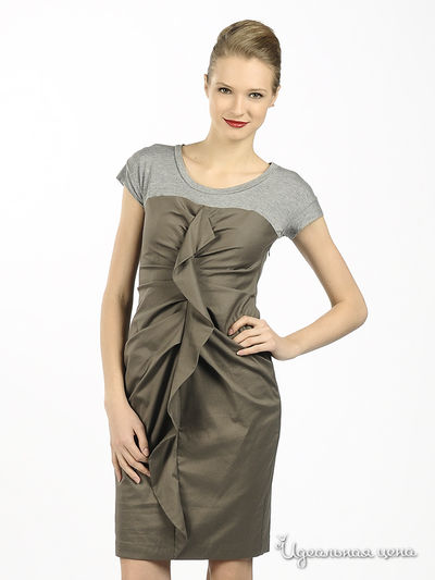Платье BCBG MAXAZRIA, цвет цвет серый / болотный