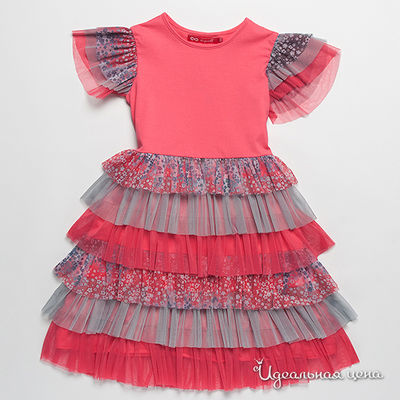 Платье Timole для девочки, цвет коралловый / серый