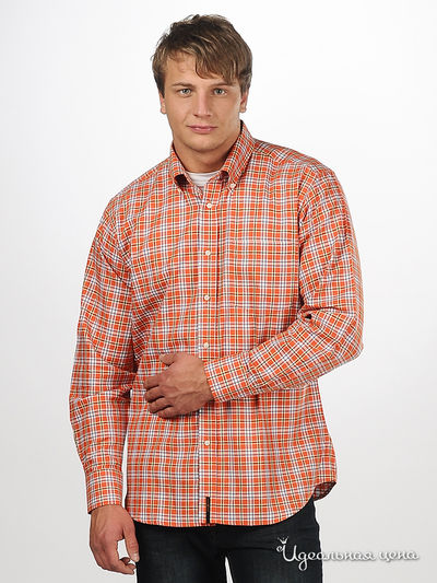 Рубашка Blend&amp;Joop мужская, цвет оранжевый / принт клетка
