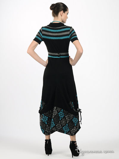Платье Adzhedo женское, цвет черный / голубой / серый