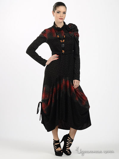 Платье Adzhedo женское, цвет черный / серый / красный