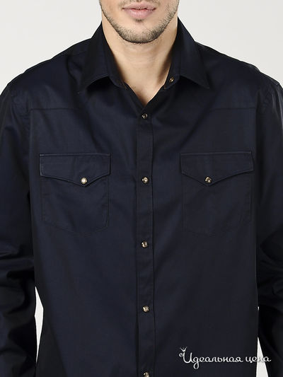 Рубашка Ferre, Trussardi, Armani мужская, цвет темно-синий