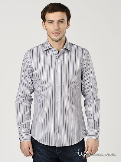 Рубашка Ferre, Trussardi, Armani мужская, цвет серый / синий