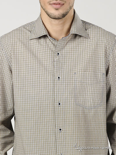 Рубашка Ferre, Trussardi, Armani мужская, цвет бежевый / принт полоска черный / сиреневый