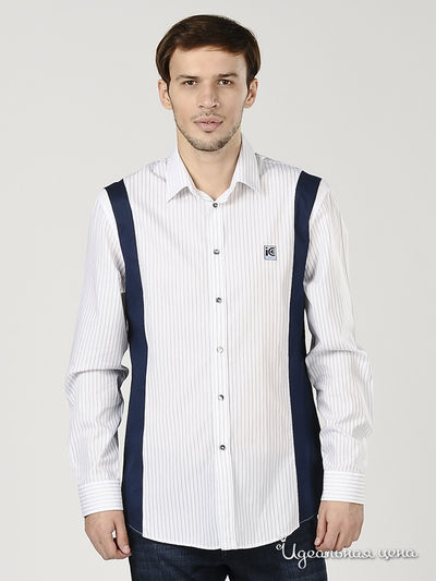 рубашка Ferre, Trussardi, Armani, цвет цвет белый / принт синяя полоска
