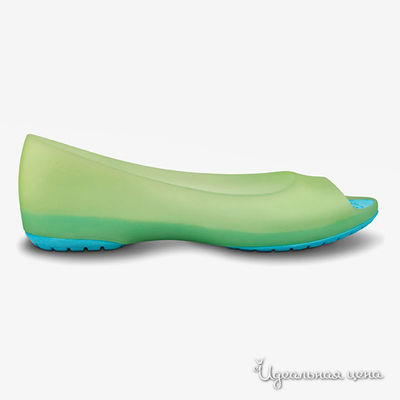 Балетки Crocs, цвет цвет зеленый
