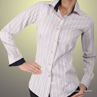 Рубашка Alonzo Corrado, цвет цвет бежевый / принт полоска