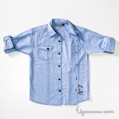 Рубашка для мальчика бело-синяя, рост 128-176 см