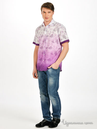 Рубашка Мультибренд мужская, цвет белый / фиолетовый / сиреневый