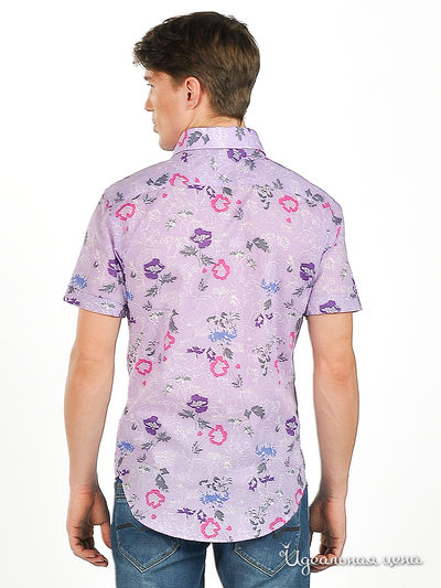 Рубашка Мультибренд мужская, цвет сиреневый / принт цветы