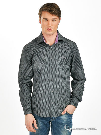Рубашка Мультибренд мужская, цвет темно-серый / серый / сиреневый
