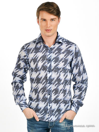 Рубашка Мультибренд мужская, цвет голубой / синий / серый