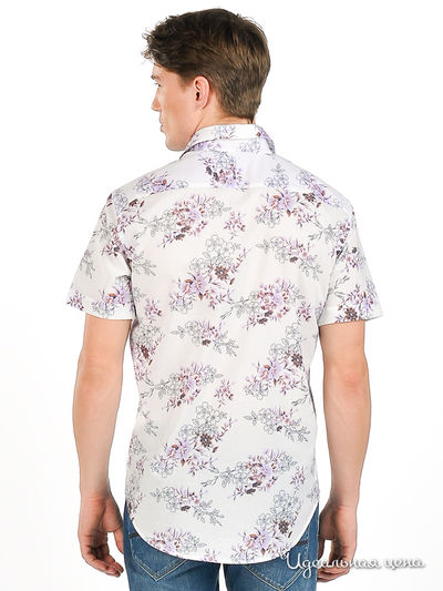 Рубашка Мультибренд мужская, цвет белый / принт цветы