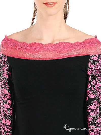 Блуза Adzhedo женская, цвет черный / розовый