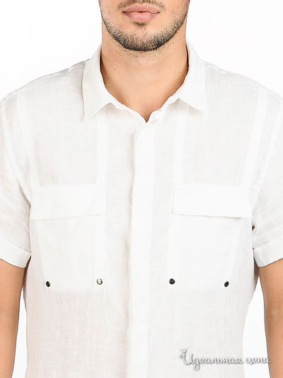 Рубашка Ferre, Trussardi, Armani мужская, цвет белый