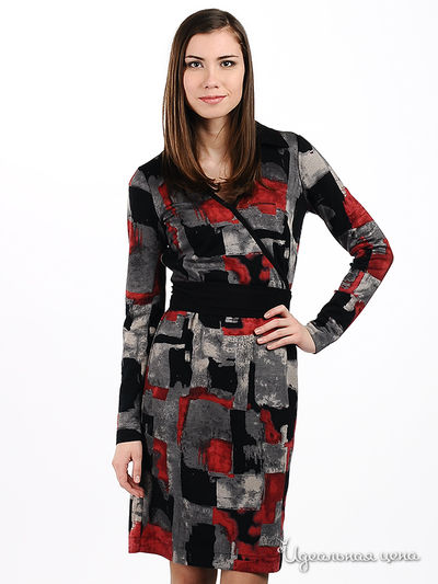 Платье Alisa fashion, цвет цвет красный / серый / черный