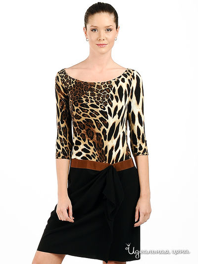 Платье Larro, цвет цвет коричневый / черный / принт леопард