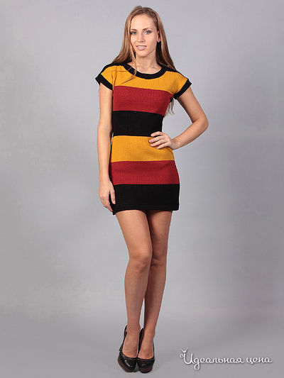 Платье Dress mix, цвет цвет черный / бордовый / желтый