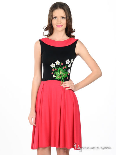 Платье Наталья Новикова, цвет цвет черный / розовый