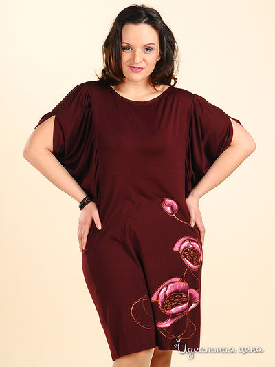 Платье Наталья Новикова, цвет цвет темно-бордовый
