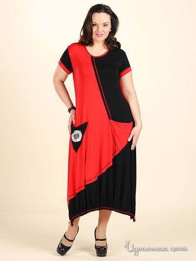 Платье Наталья Новикова, цвет цвет красный / черный