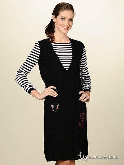Платье Moschino MS, цвет цвет черный / белый