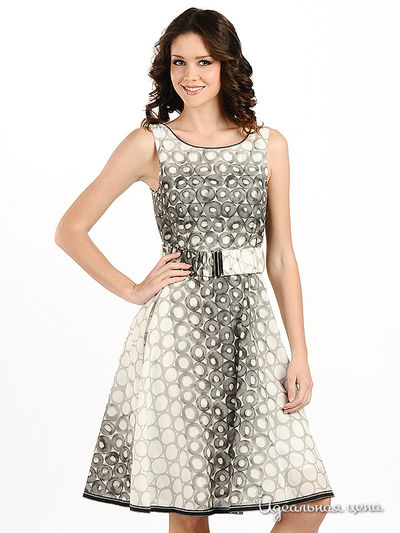 Платье Мультибренд, цвет цвет серый / белый