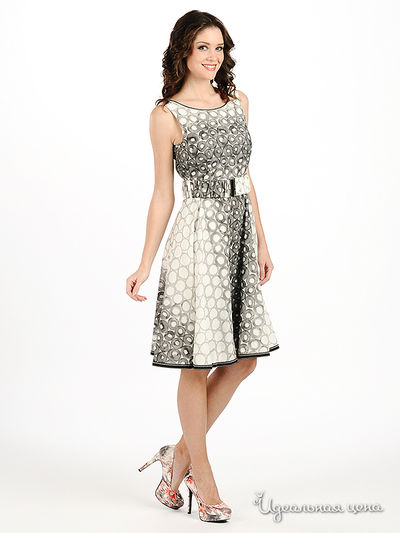 Платье Мультибренд женское, цвет серый / белый