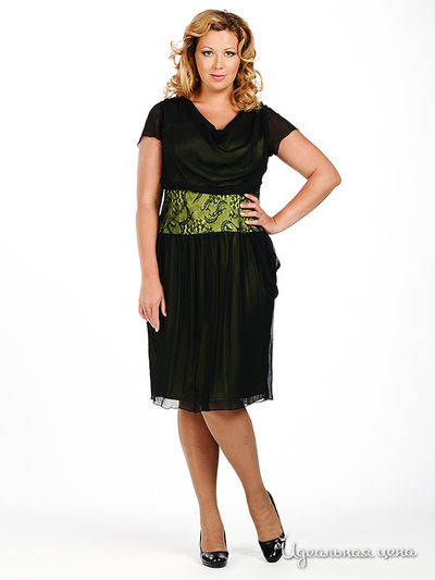 Платье Natura женское, цвет зеленый / черный