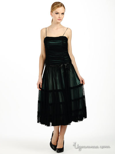 Платье JS Collection, цвет цвет черный / бирюзовый