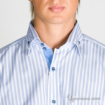 Рубашка мужская Jess France с коротким рукавом, в синюю полоску