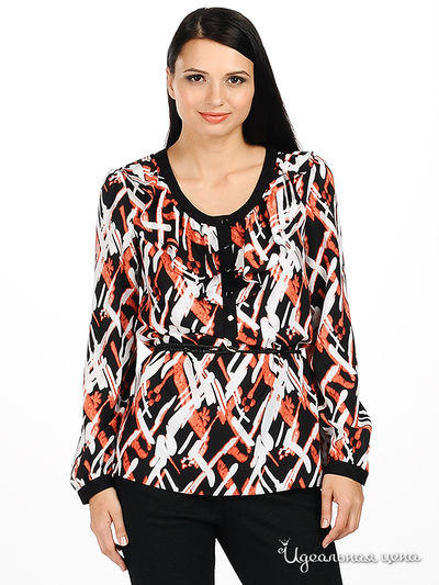 Блуза CORONA, цвет цвет черный / белый / оранжевый