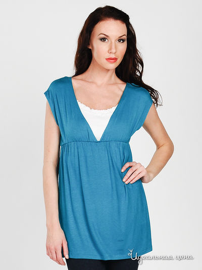 Блузка Zenana Outfitters, цвет цвет бирюзовый