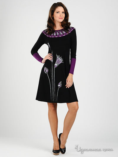 Платье Наталья Новикова, цвет цвет черный / фиолетовый