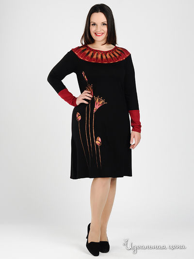 Платье Наталья Новикова, цвет цвет черный / вишневый