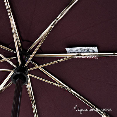Зонт Moschino, бордовый с голубыми сердцами