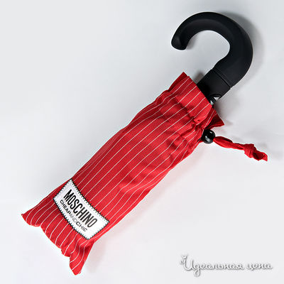 Зонт Moschino, красный в полоску