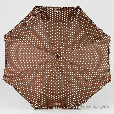 Зонт Moschino, коричневый с рюшей