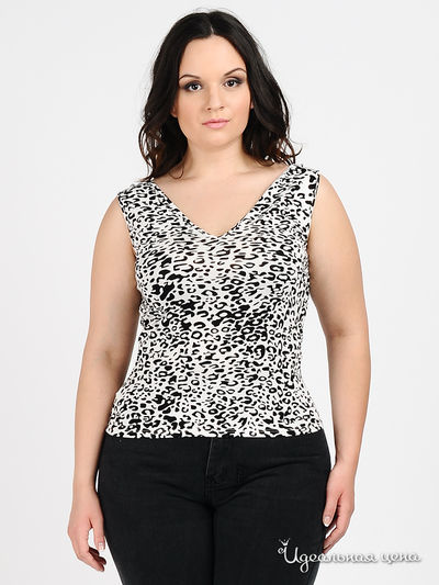 Блуза Valeria Lux, цвет цвет белый / черный / принт леопард