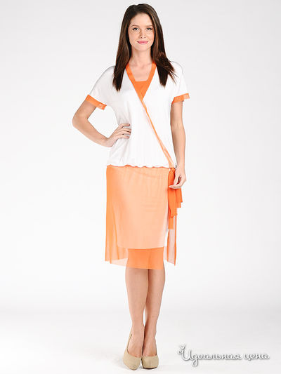 Платье Shipilova, цвет цвет белый / оранжевый