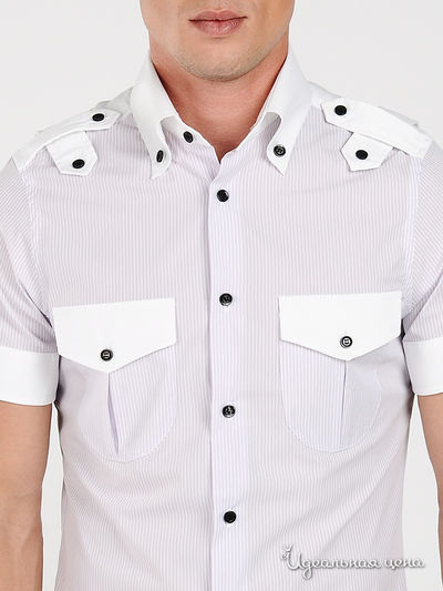 Рубашка BlYO3 мужская, цвет белый / сиреневый
