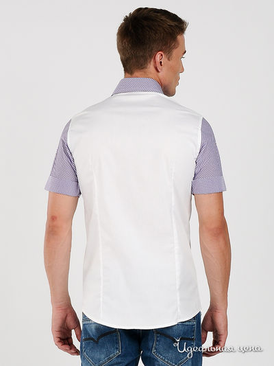 Рубашка BlYO3 мужская, цвет белый / фиолетовый