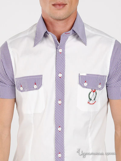 Рубашка BlYO3 мужская, цвет белый / фиолетовый